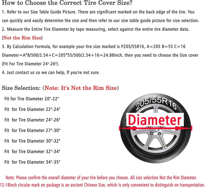 MOONET PU Thickening Leather Tire Wheel Covers 2 Pack- Tough Tire Wheel Protector for Truck,SUV,Motorhome,Camper,Trailer,RV - Universal Fits Tire Diameters 30-32 inches,Black - Image 2